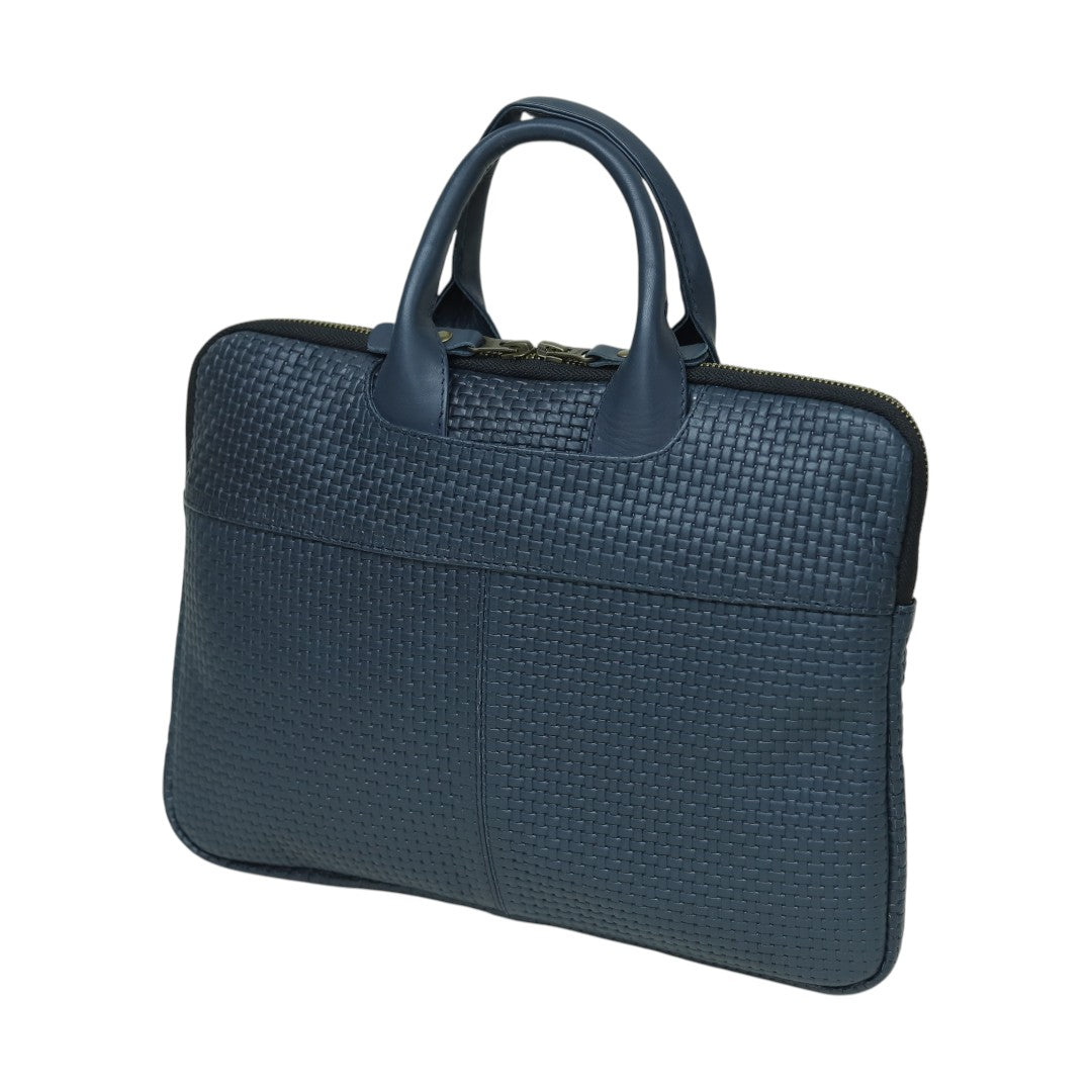 The Intrepid Woven Briefcase – Blue