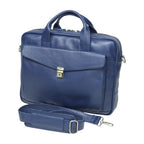 The Atlas Leather Laptop Bag — Cobalt Blue