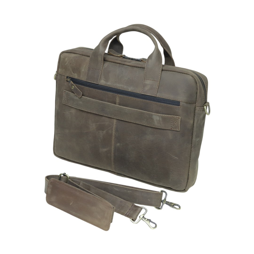 The Nomad Hunter Briefcase – Distressed Olive-Brown