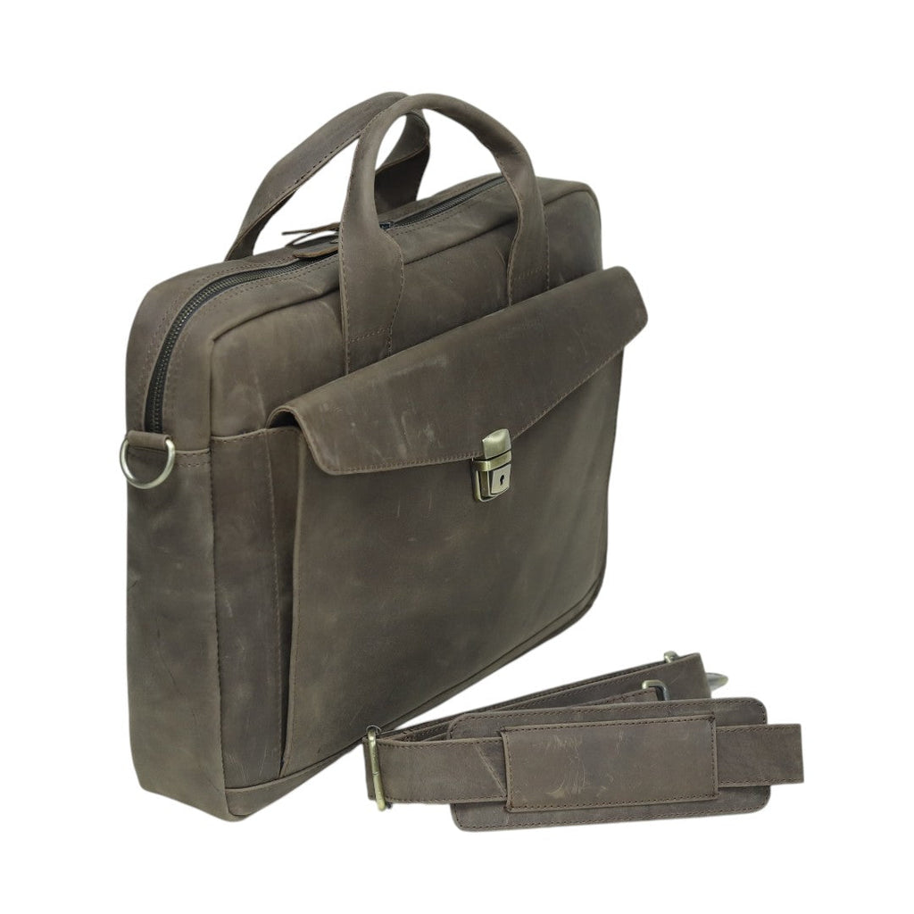 The Nomad Hunter Briefcase – Distressed Olive-Brown
