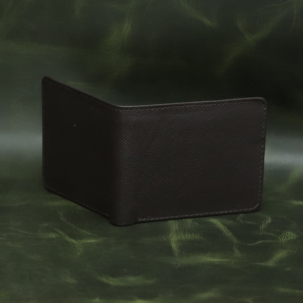Minimalist Bi-Fold Leather Wallet with Coin Pocket