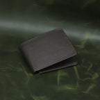 Minimalist Bi-Fold Leather Wallet with Coin Pocket