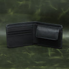 Minimalist Bi-Fold Leather Wallet with Coin Pocket