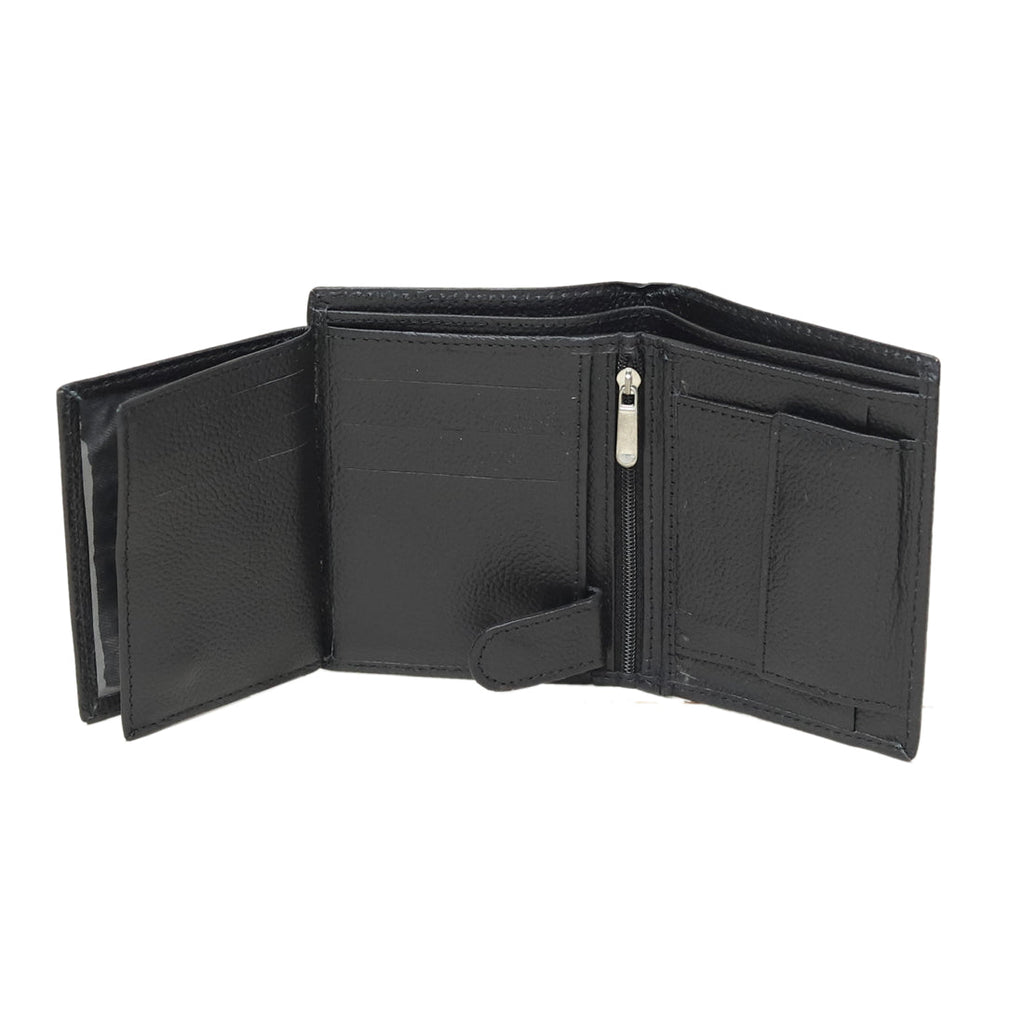 Multi-Storage Textured Leather Book Wallet