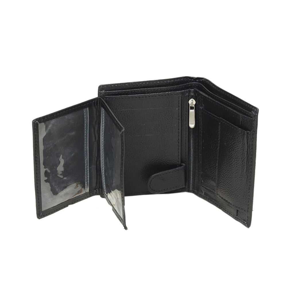 Multi-Storage Textured Leather Book Wallet