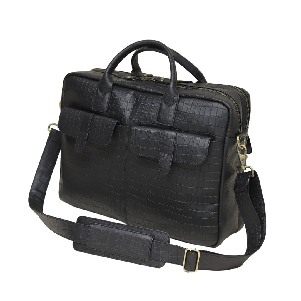The Sovereign Croc Sleeve – Onyx Black
