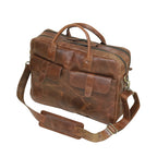 The Executive Croc Briefcase – Mahogany Brown