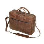 The Executive Croc Briefcase – Mahogany Brown