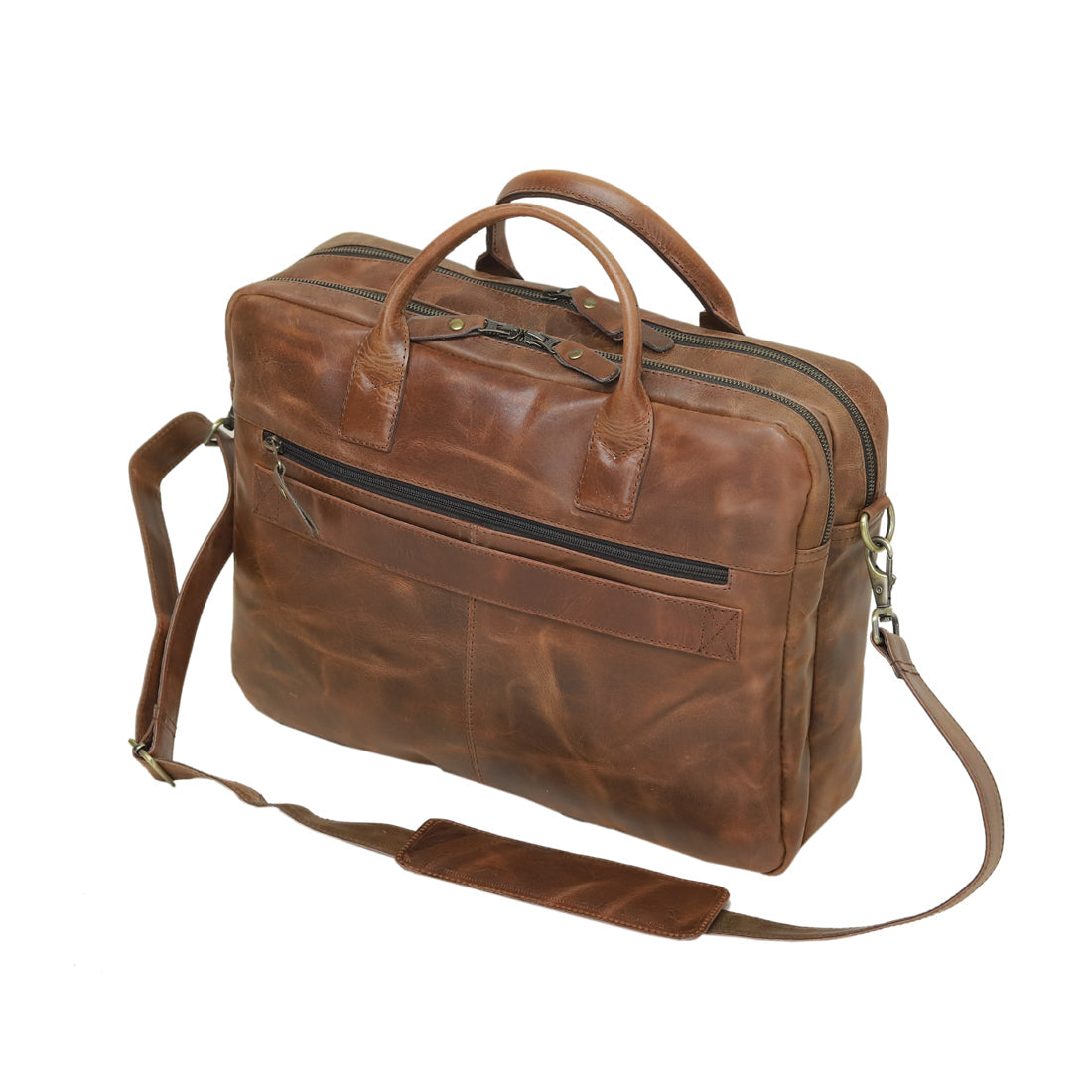 The Executive Croc Briefcase – Mahogany Brown