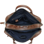 The Executive Croc Briefcase – Mahogany Brown