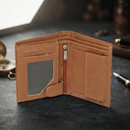 Multi-Storage Textured Leather Book Wallet