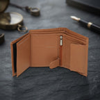 Multi-Storage Textured Leather Book Wallet